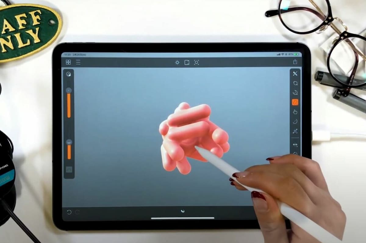 Putty 3D allows you to adjust the impact of the available sculpting brushes