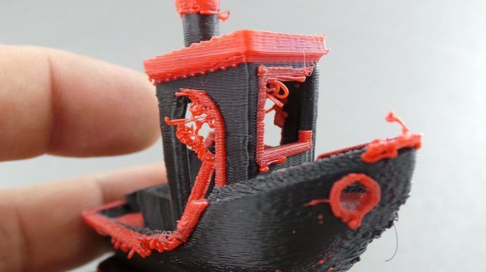 A failed multi-material print