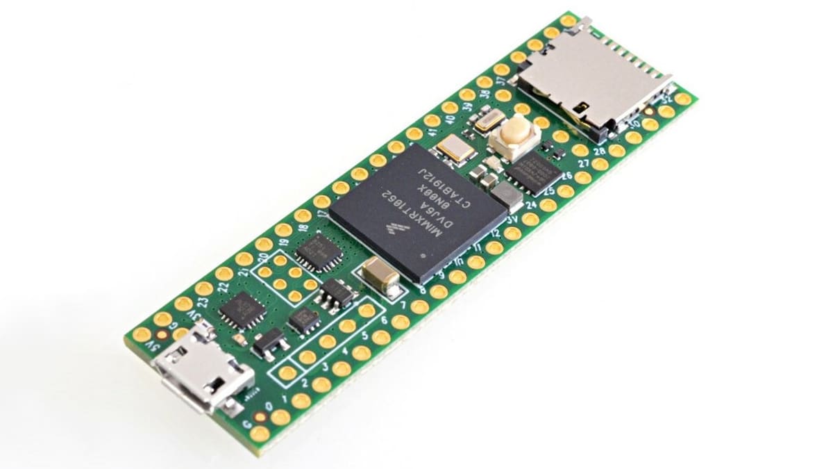 The compact PCB of the Teensy 4.1