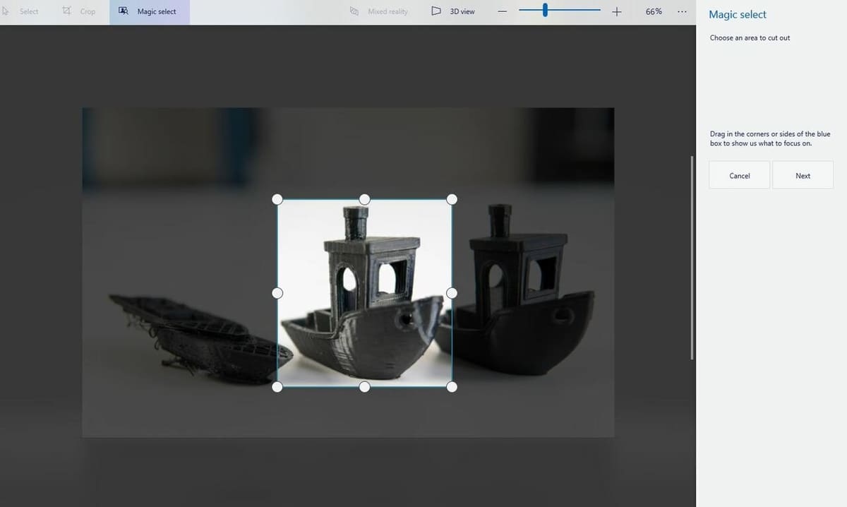 Move the crop tool around the object you want to isolate