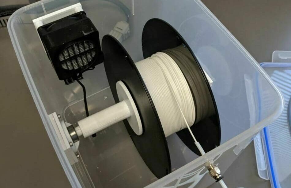If you DIY your heated box, make sure to add a powerful enough heater and a filament feeder hole