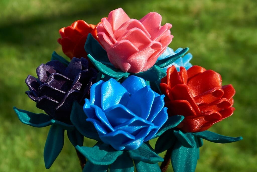 A 3D printed bouquet