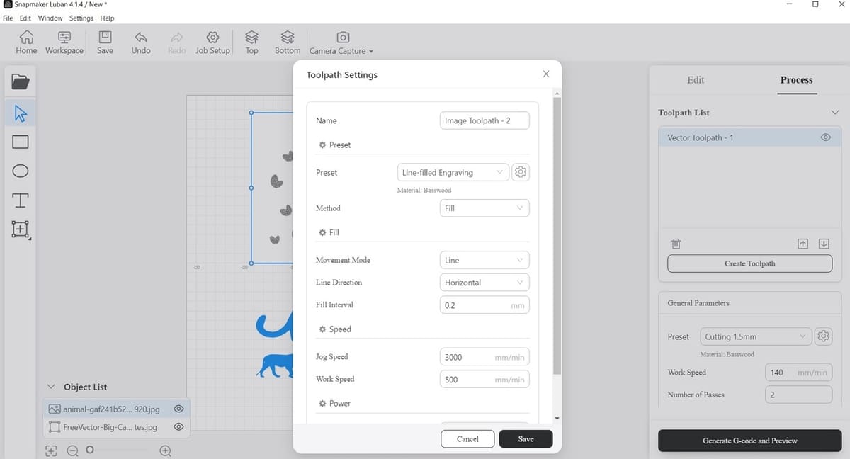 Creating the second toolpath
