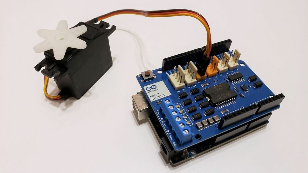 Servos can easily be attached with a motor shield
