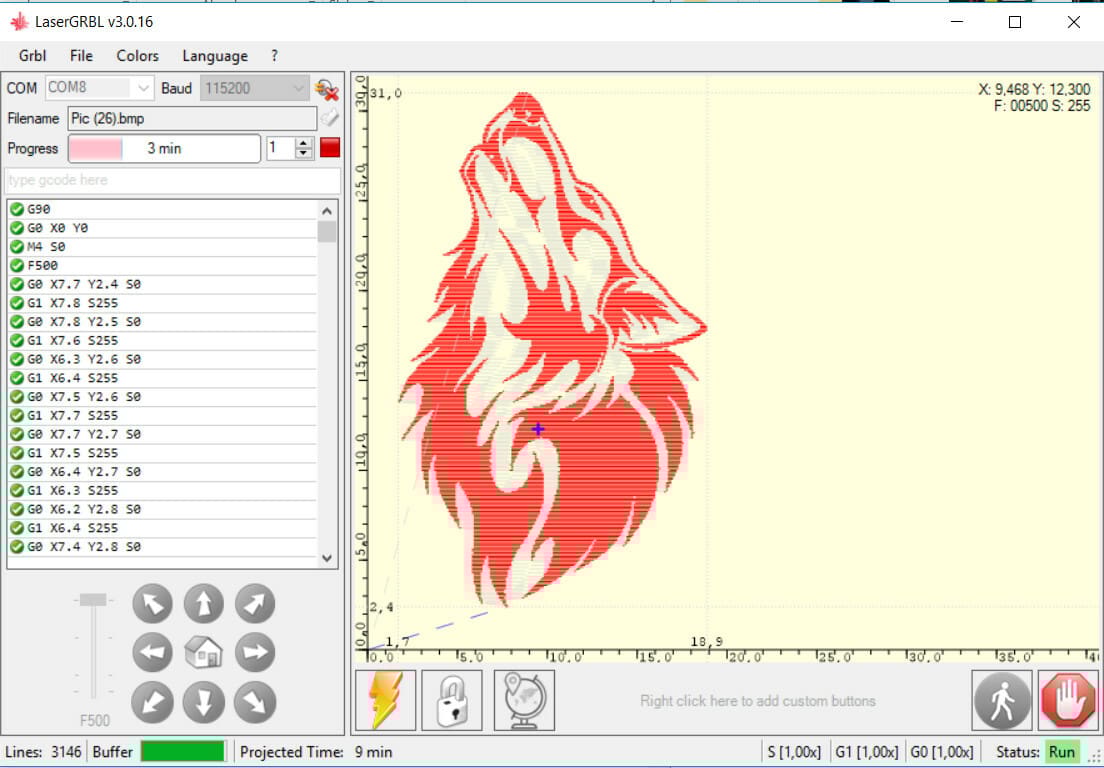 LaserGRBL is a great option for laser control software