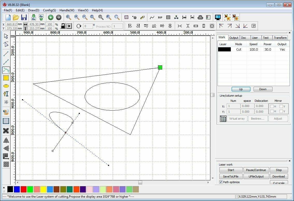 RDworks is laser control software mostly focused on consumer machines