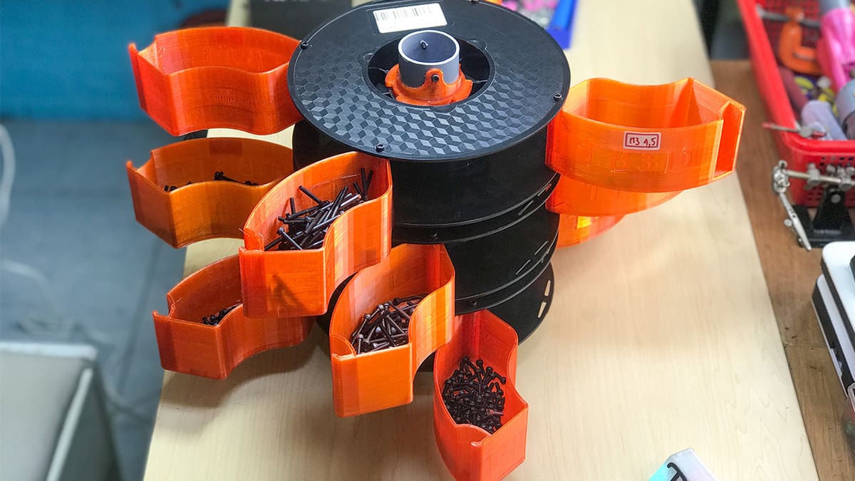 Three of these filament boxes stacked up make a great screw organizer!