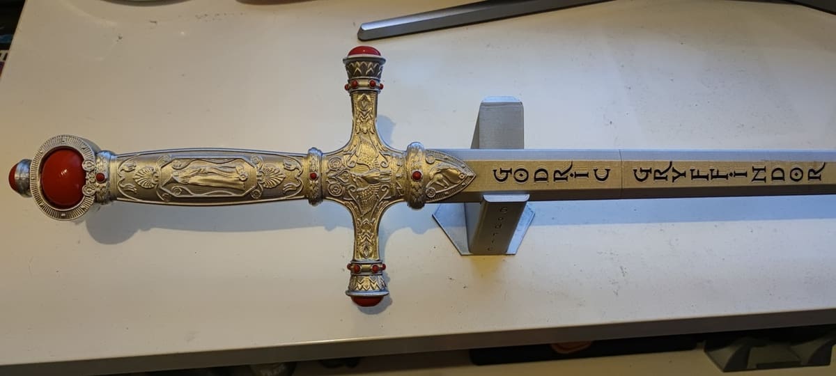 A full-size Sword of Gryffindor, ready for battle