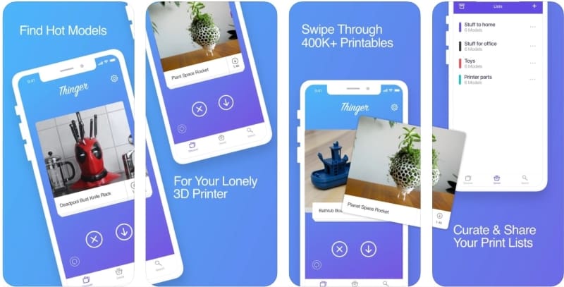 Thinger is a reposity that gathers model files for your 3d printer