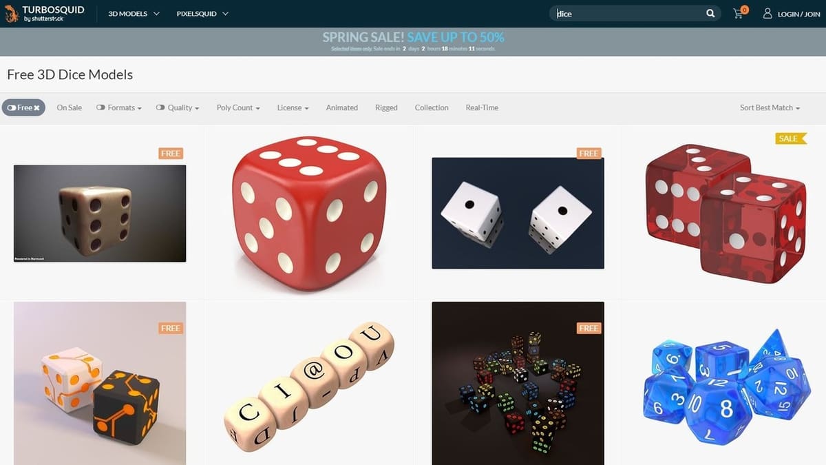 TurboSquid has a lot of filters for polygon count, model quality, and more