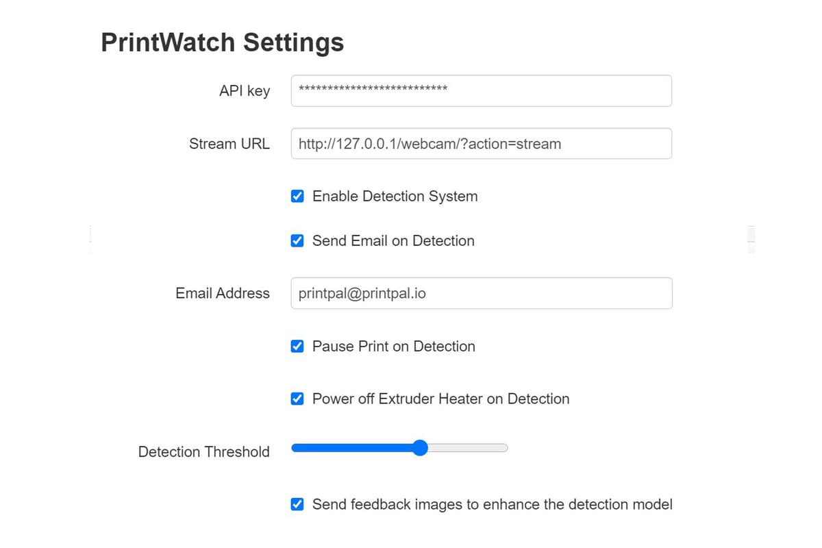 The settings for Printwatch are simple yet powerful