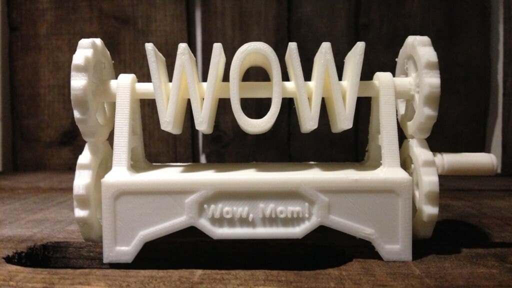 This sign contains multiple moving components and is print-in-place