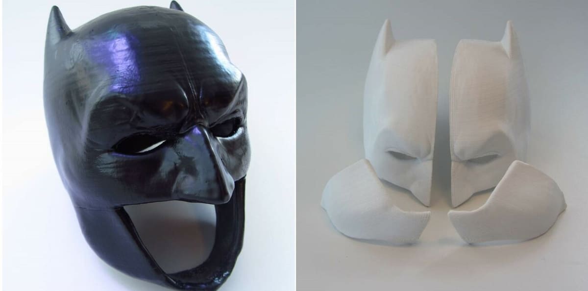 Cosplay accessories are sometimes printed in separate pieces