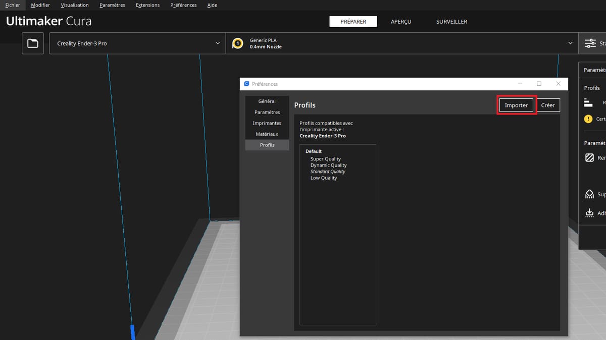 Photo de: Importer un profil