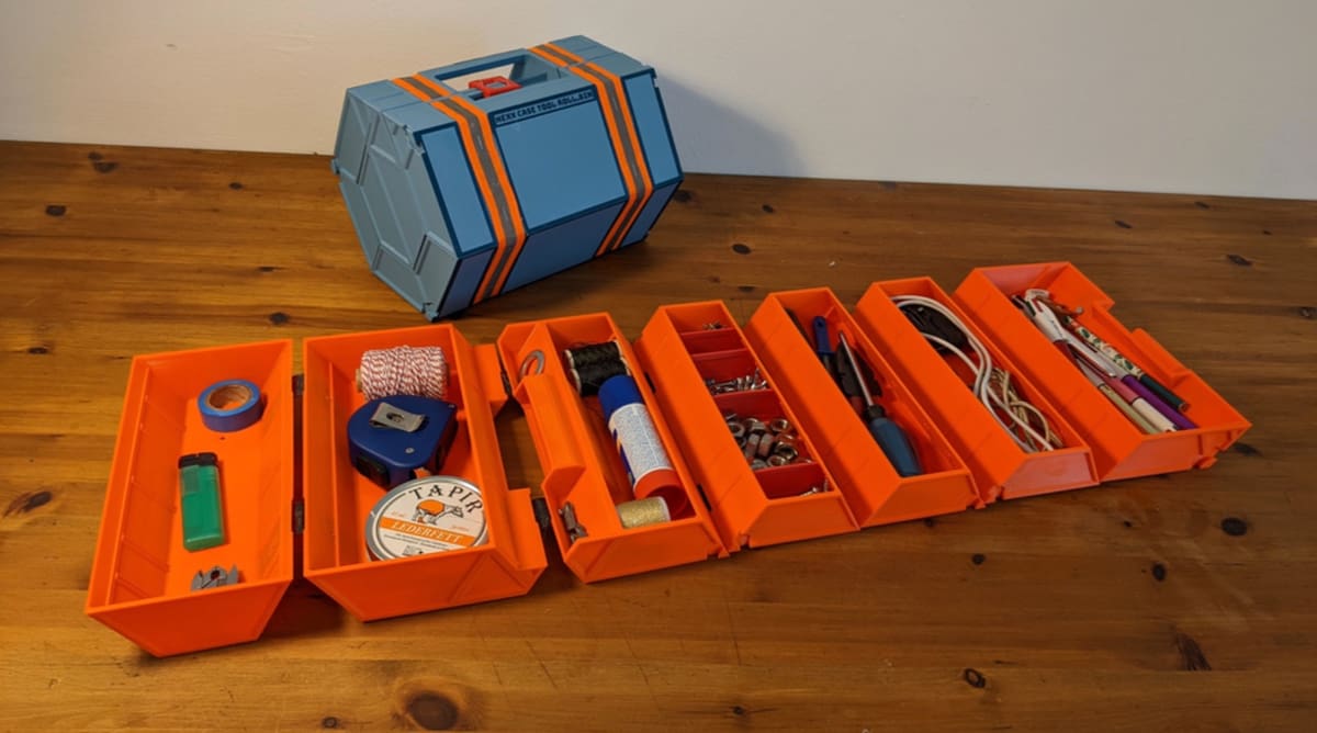 Foto de Projetos para impressora 3D: coisas para imprimir em 3D: Caixa de ferramenta de rolo hexagonal
