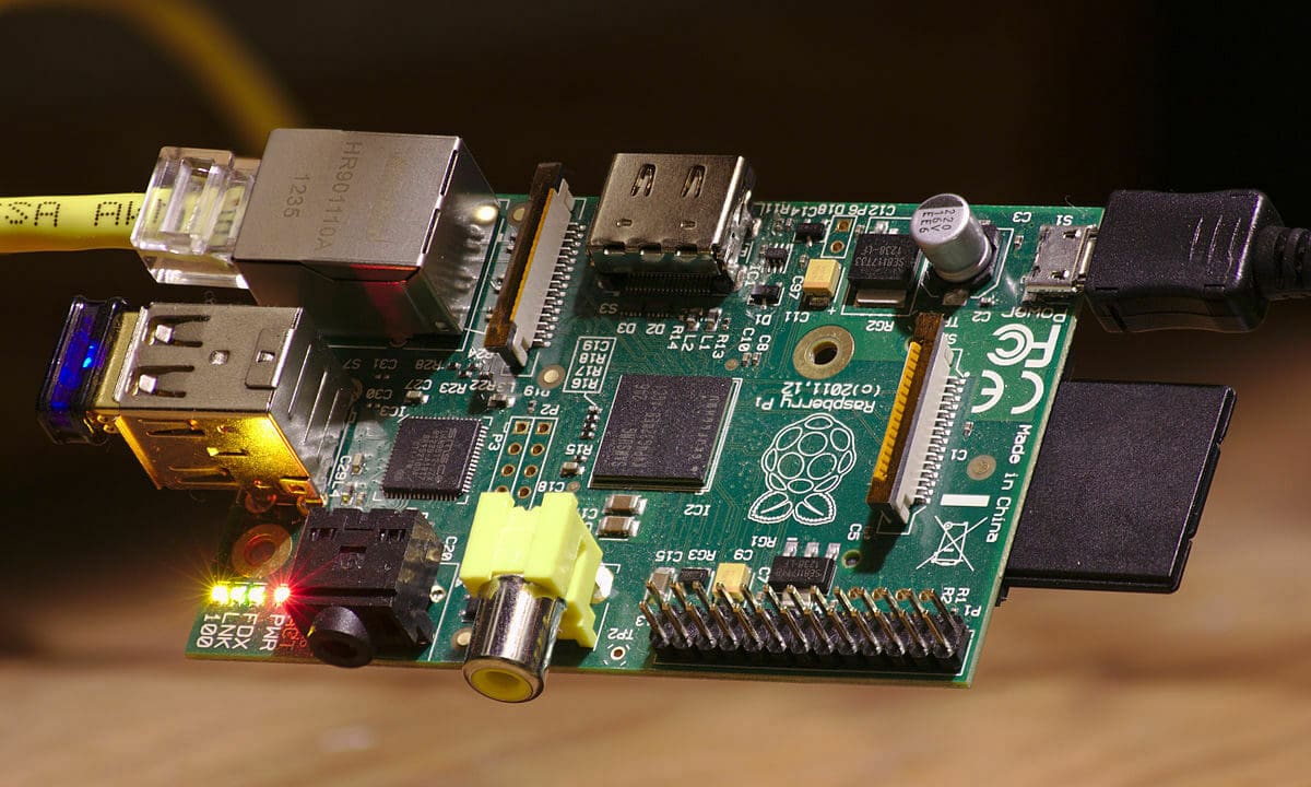 A running Raspberry Pi connected to the LAN
