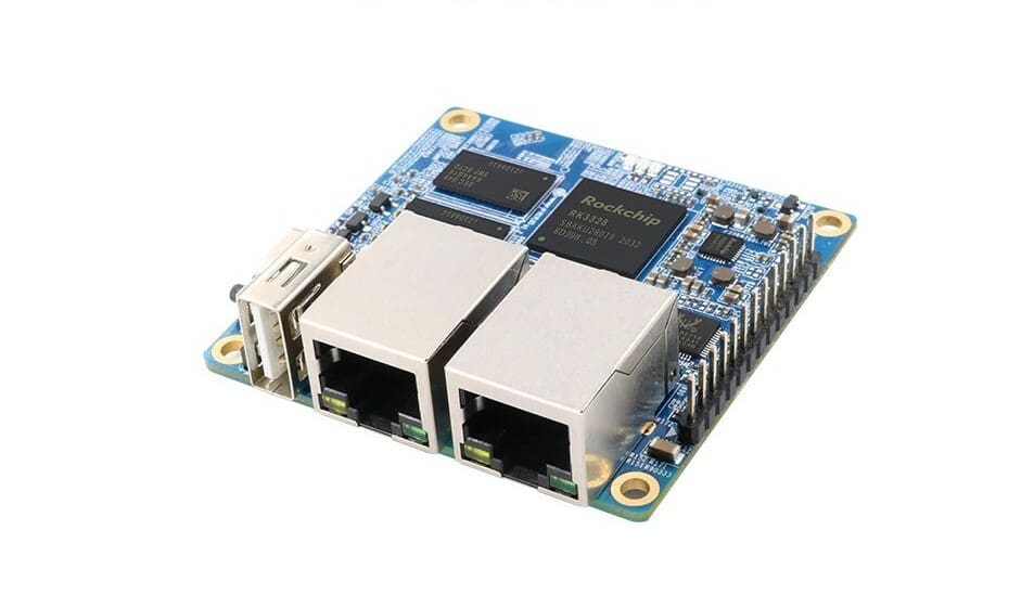 The Pi R1 Plus sacrifices diversity of connectors in favor of two Ethernet ports.