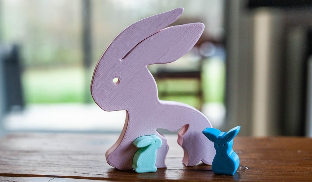 A PLA bunny with her babies