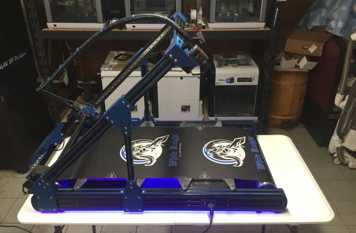 The White Knight uses linear rails and has a large frame