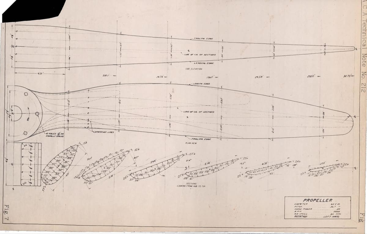 This 1926 propeller blueprint is a gem