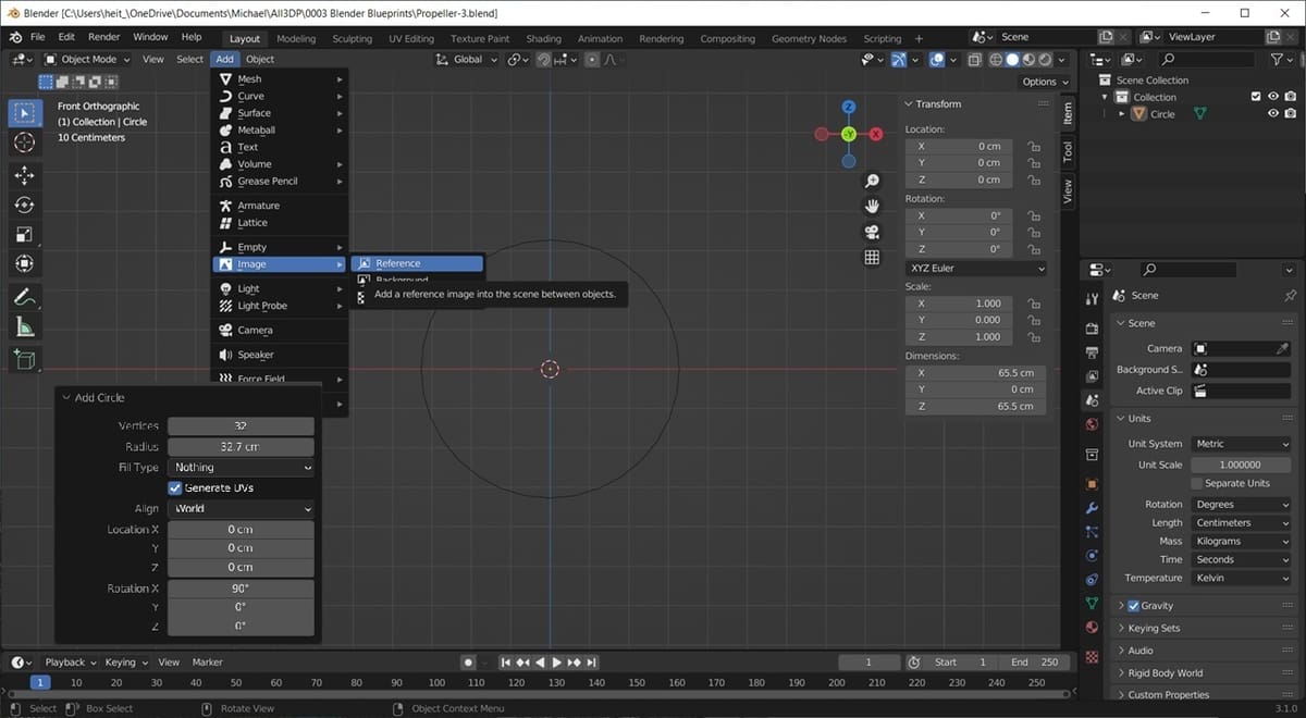 Add a size reference before adding the first image
