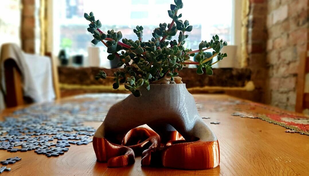 A planter design inspired by the roots it hides