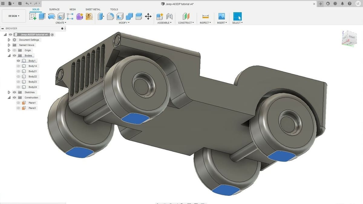 Let's cut a section of the wheels to increase their bottom surface area