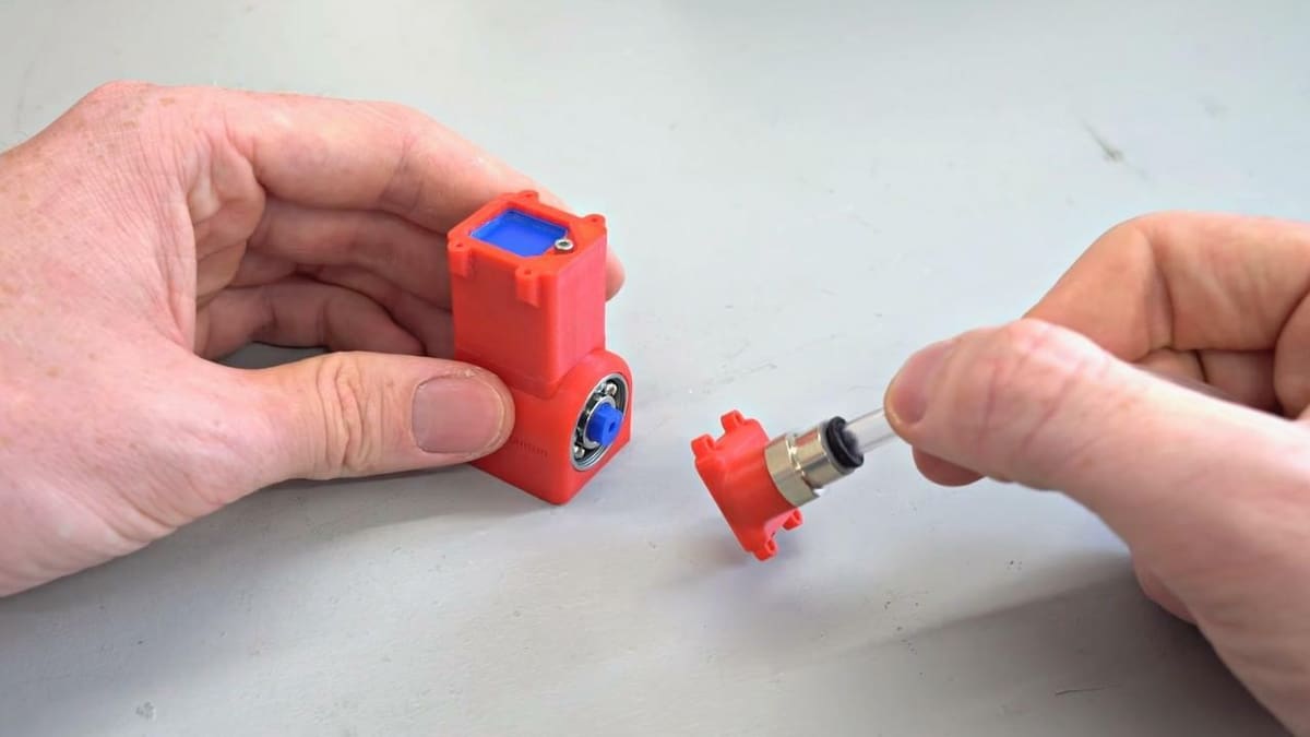 Putting together a 3D printed compressed air engine