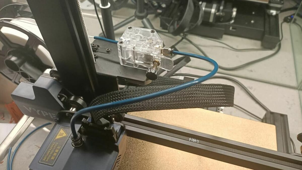 Capricorn tubing is usually blue and has a tight diameter around the filament