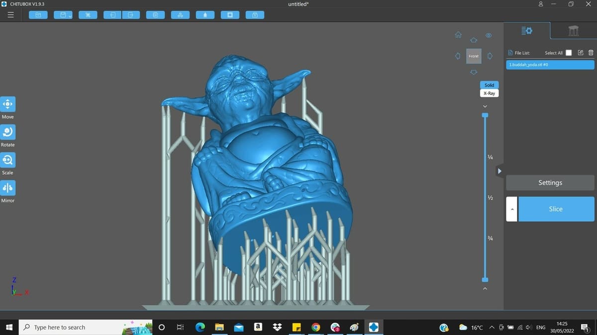 You can glimpse a few drainage holes in this Buddha Yoda model