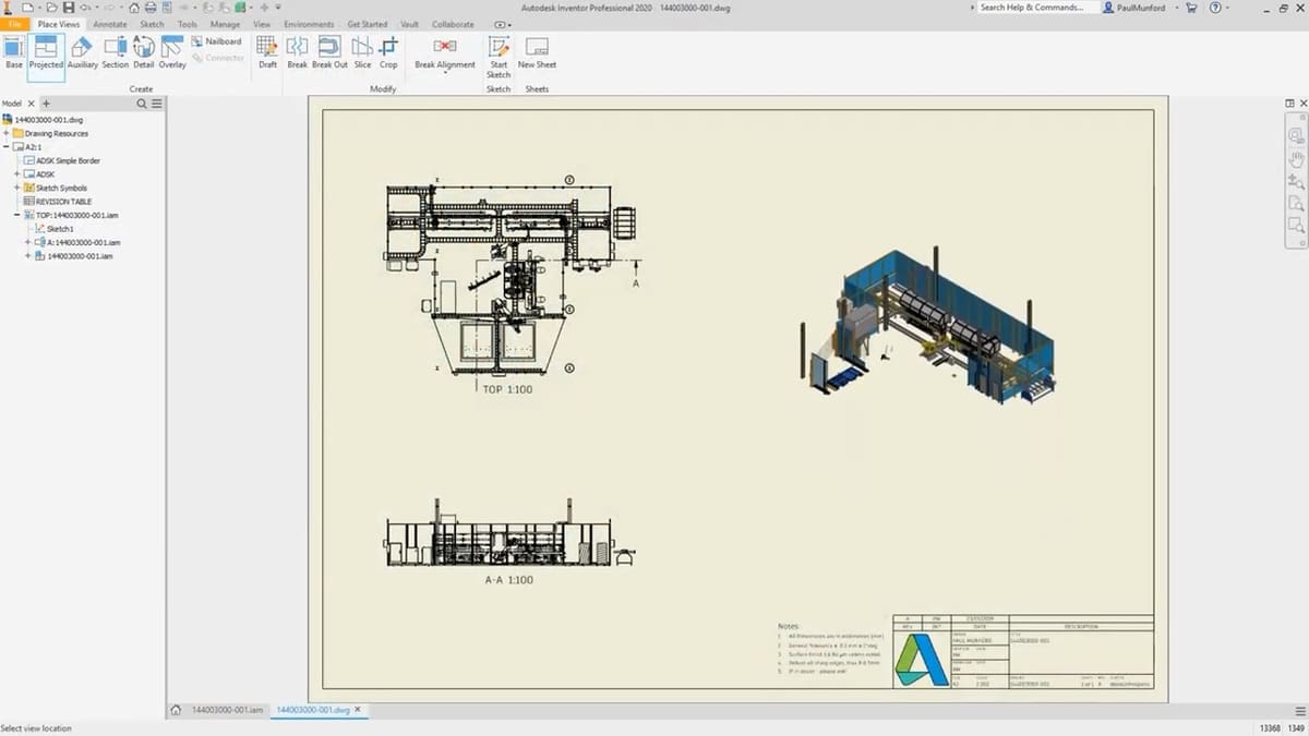 You can create blueprints in the drawing environment