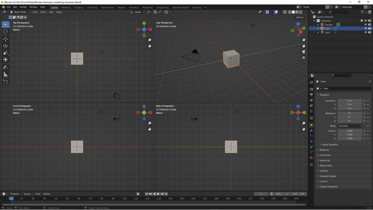 The Quad View lets you see all the orthographic views