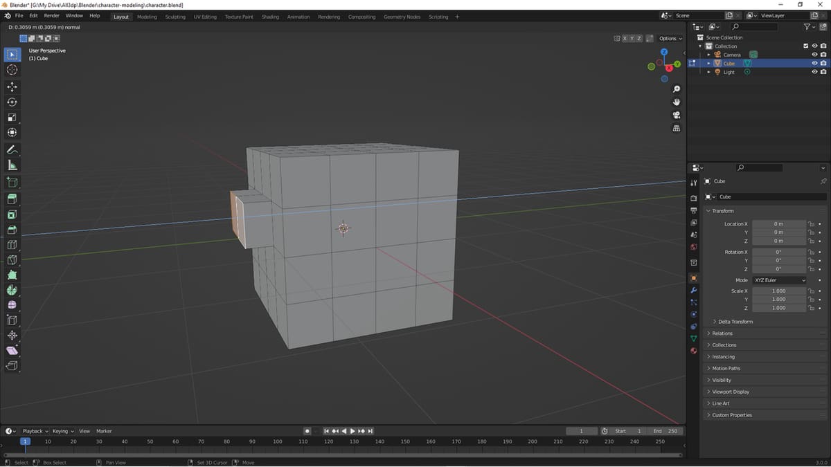 Extruding two faces
