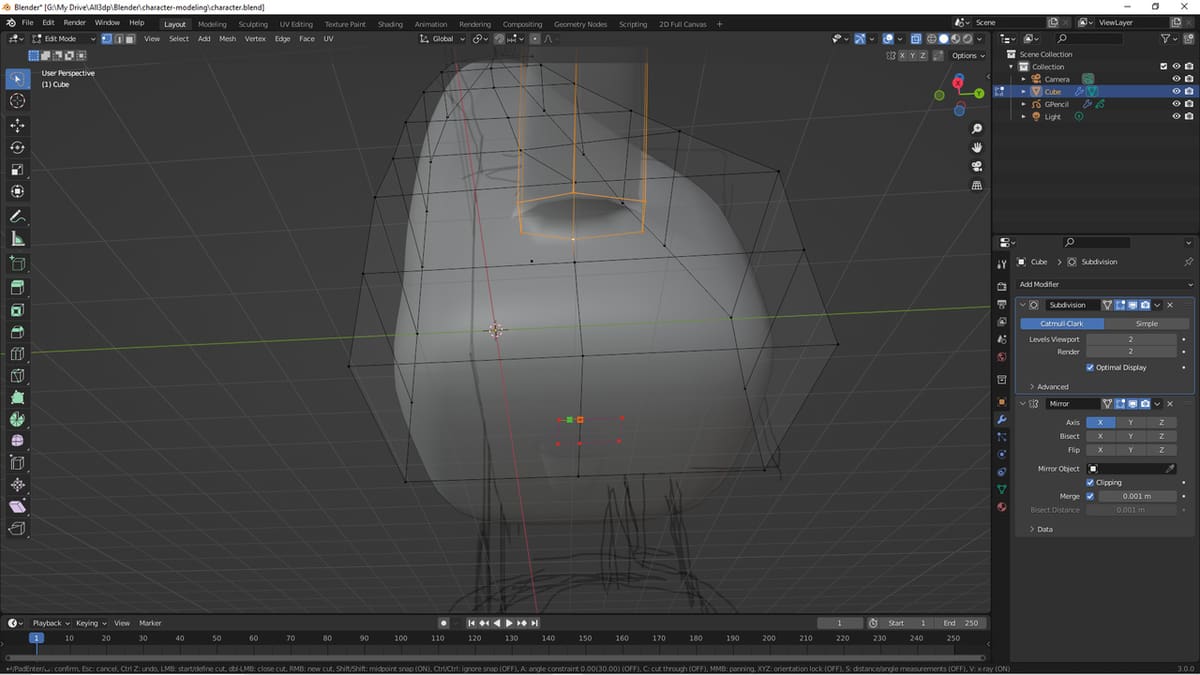 Use the Knife tool and extrusions for the limbs