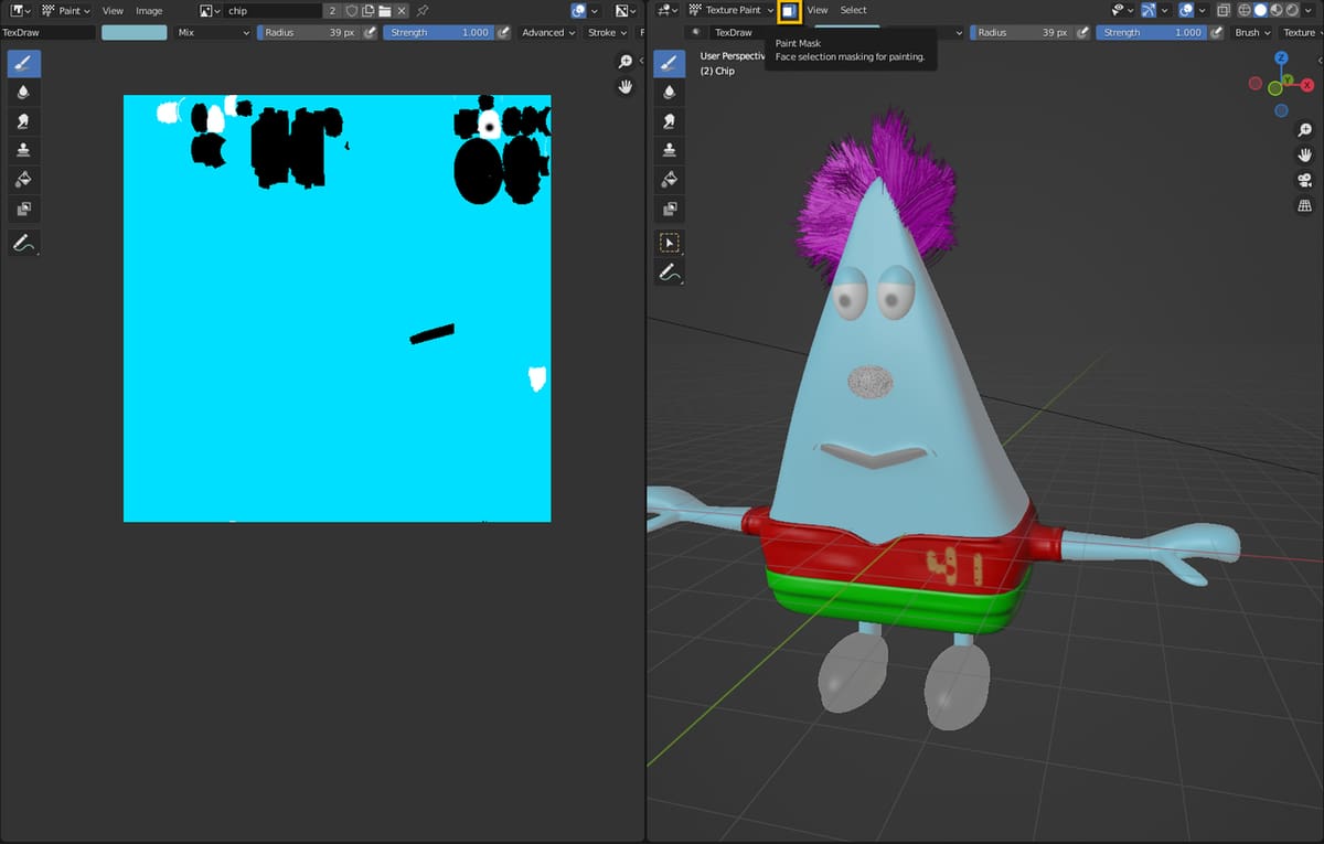 The Paint Mask toggle is outlined in yellow