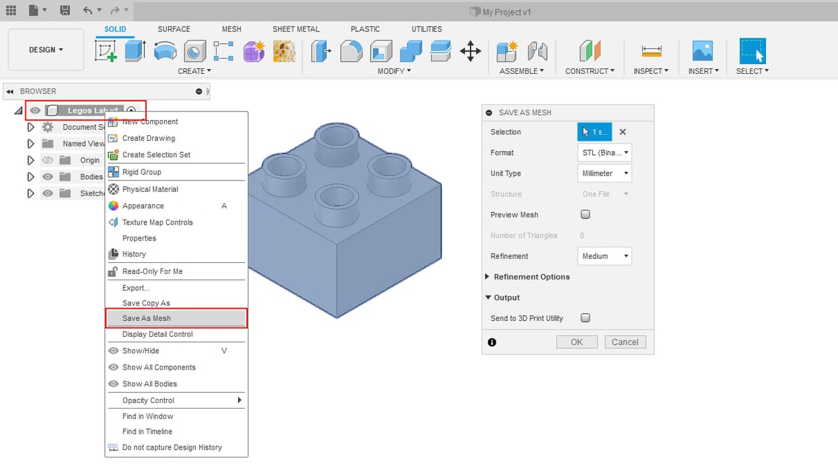 You can export all bodies and components at once