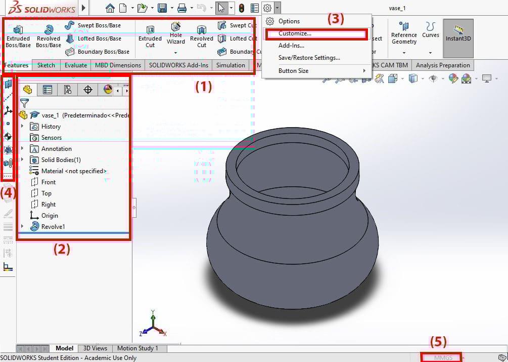 When modeling, you can switch between sketching and extruding operations