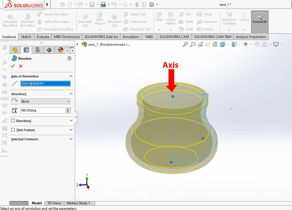 Revolved cut should be used for irregular cylindrical shapes