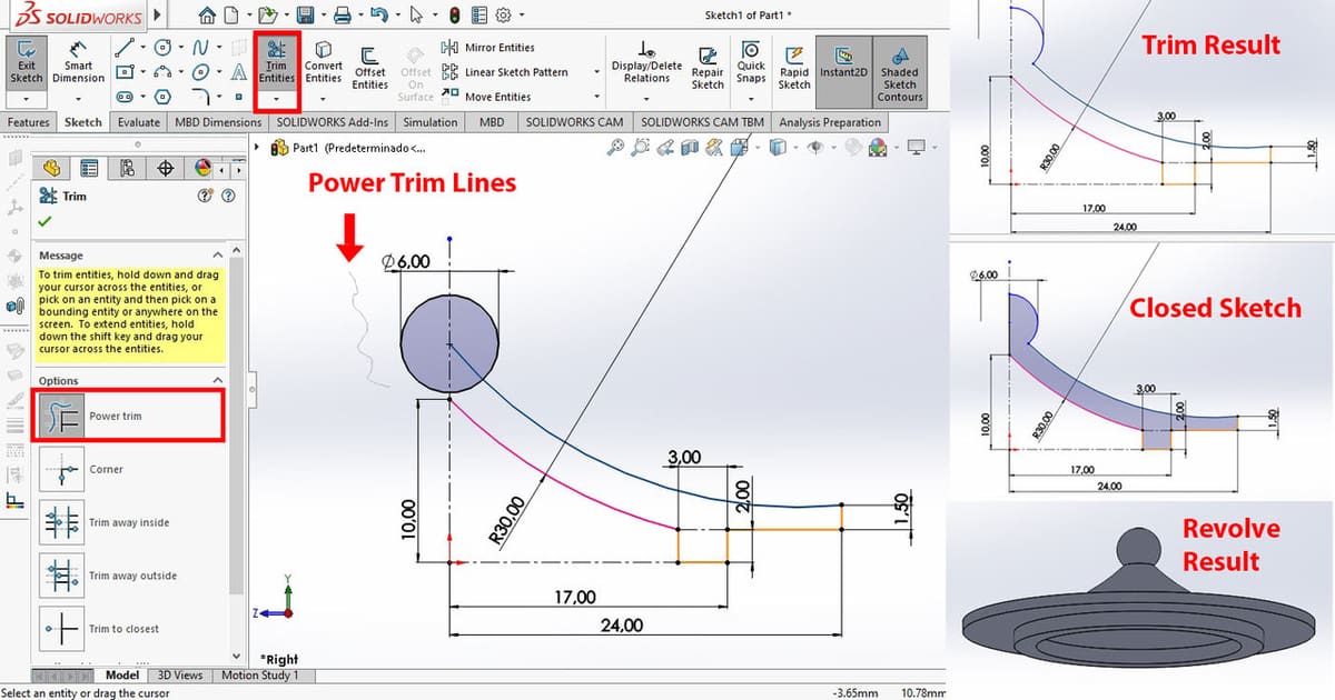 Trimming saves time from completely deleting a line and adding a section