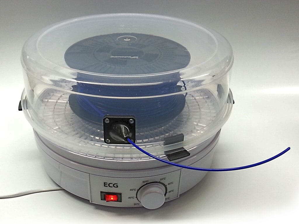 A food dehydrator is a tried and true method for drying filament