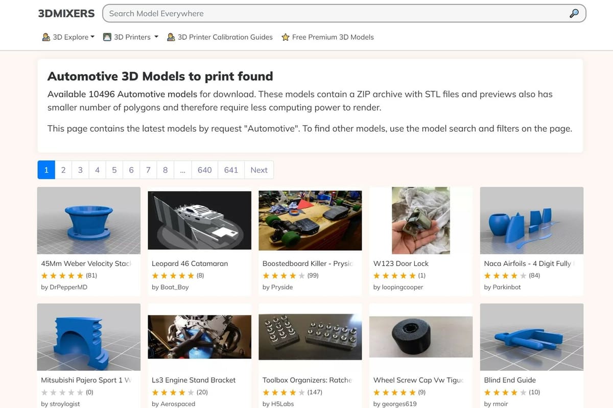 All models on 3DMixers are available for free