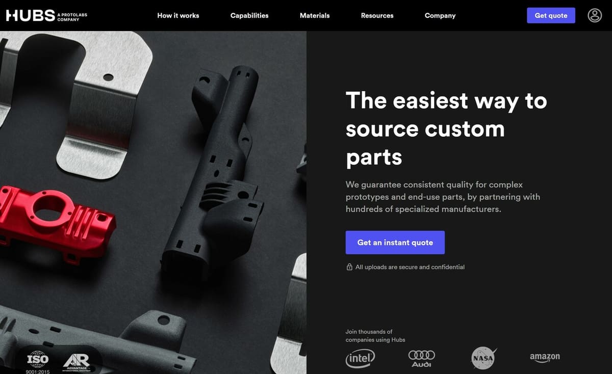 Hubs lets you order 3D prints made with FDM, SLA, SLS, and MJF 3D printers