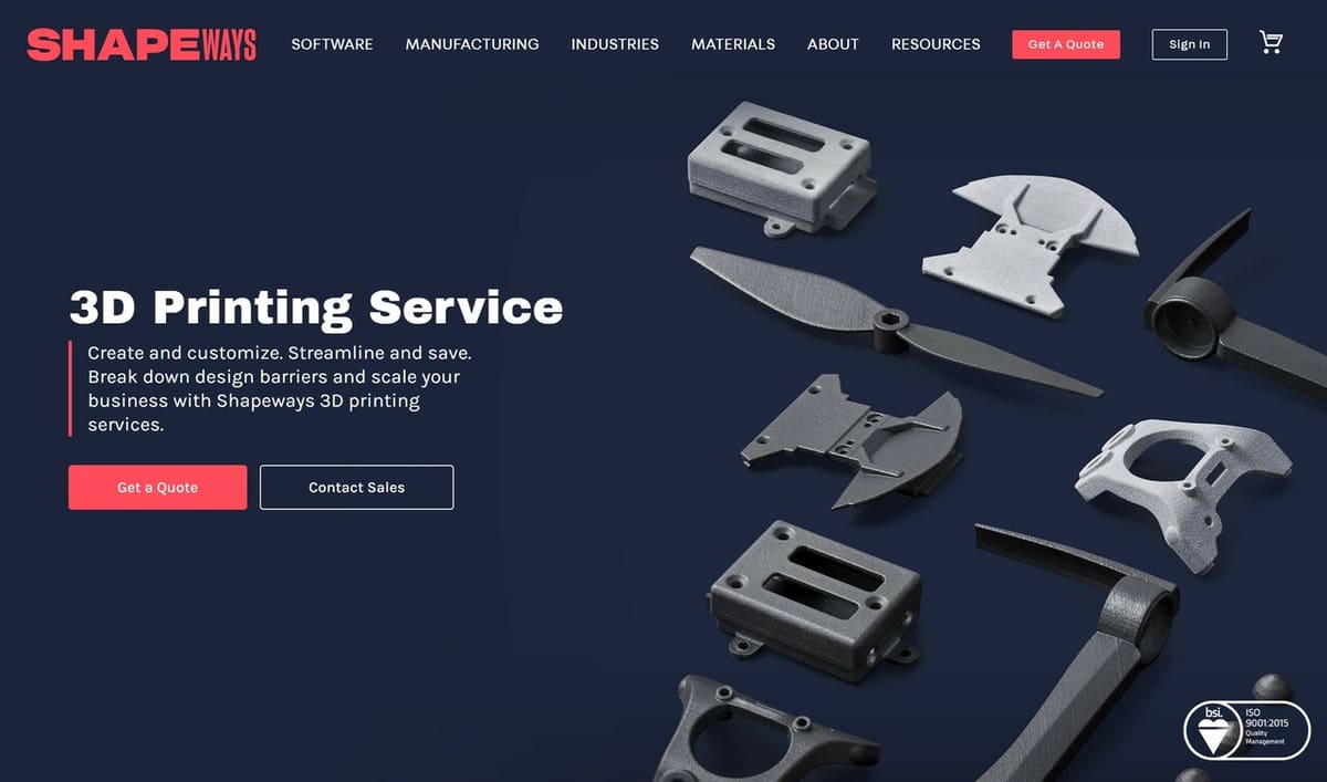 Fast turnaround times are of significant value to Shapeways' customers