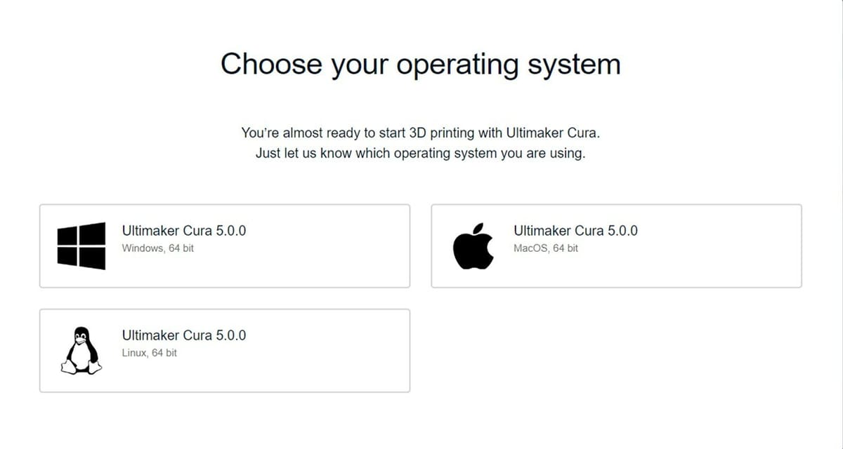 Each of the three OS that Cura is Compatible with