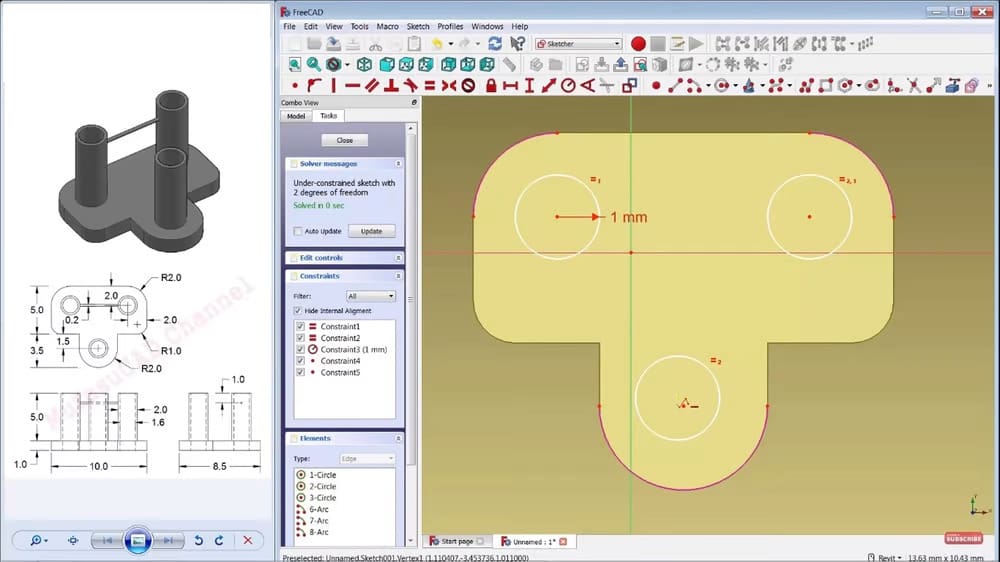 The use of paramaters in FreeCAD is great to rapidly change the tolerances of the part