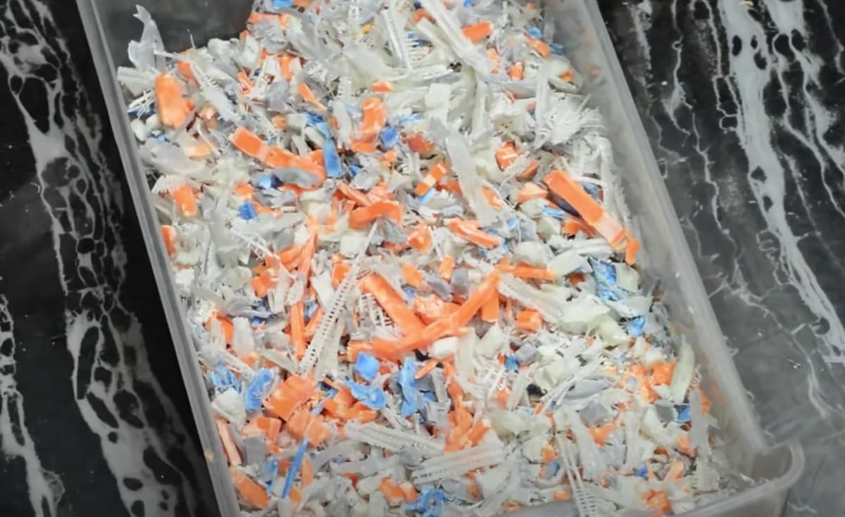 shredded plastic waste