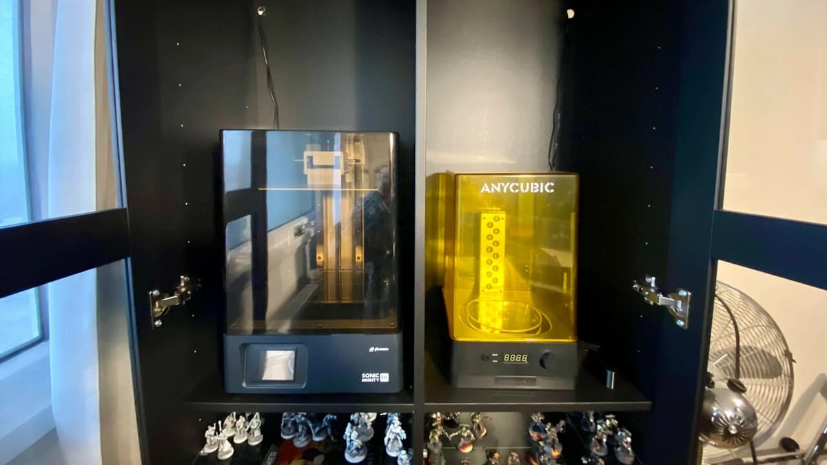 Not pictured: the filtration system and the organized materials