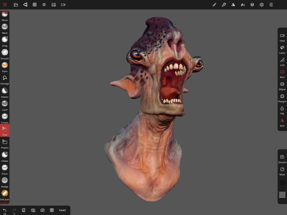 Sculpting is used to create highly detailed models with organic forms