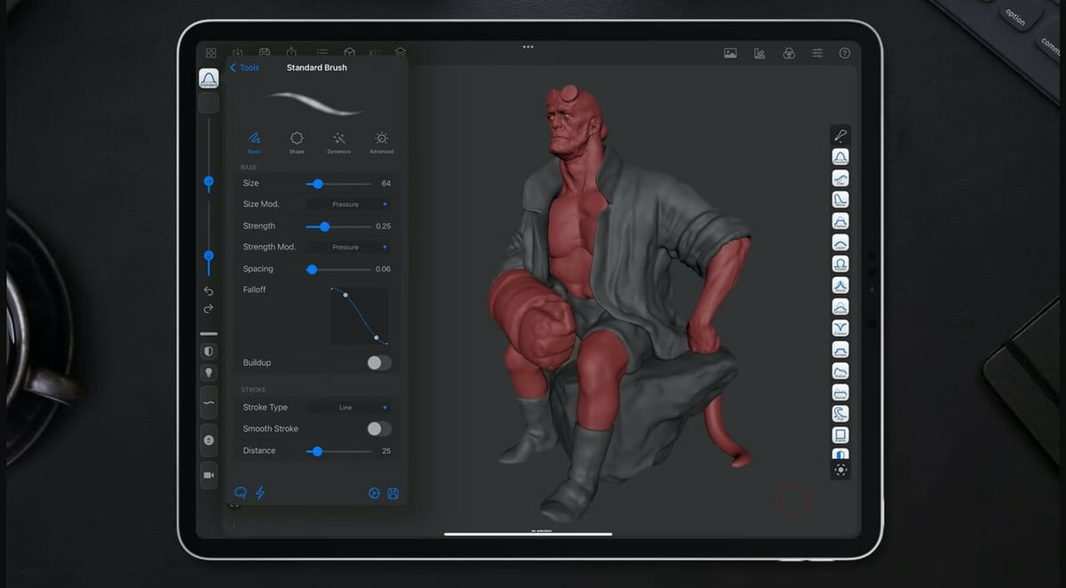 Forger includes brush customization features for maximum control
