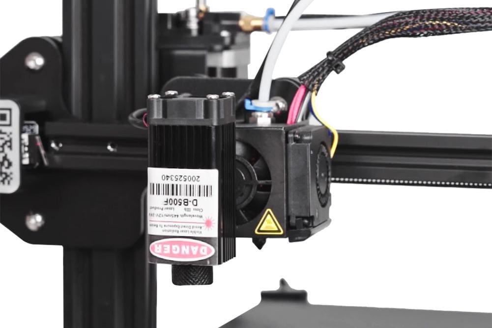 A diode laser attachment on an Ender 3D printer
